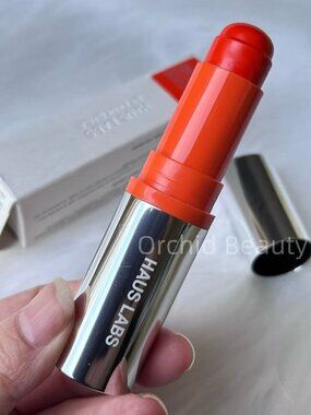 New HAUS LABS Longwear Hydrating Lip + Cheek Blush Stick~Glassy Tangelo~Full SZ